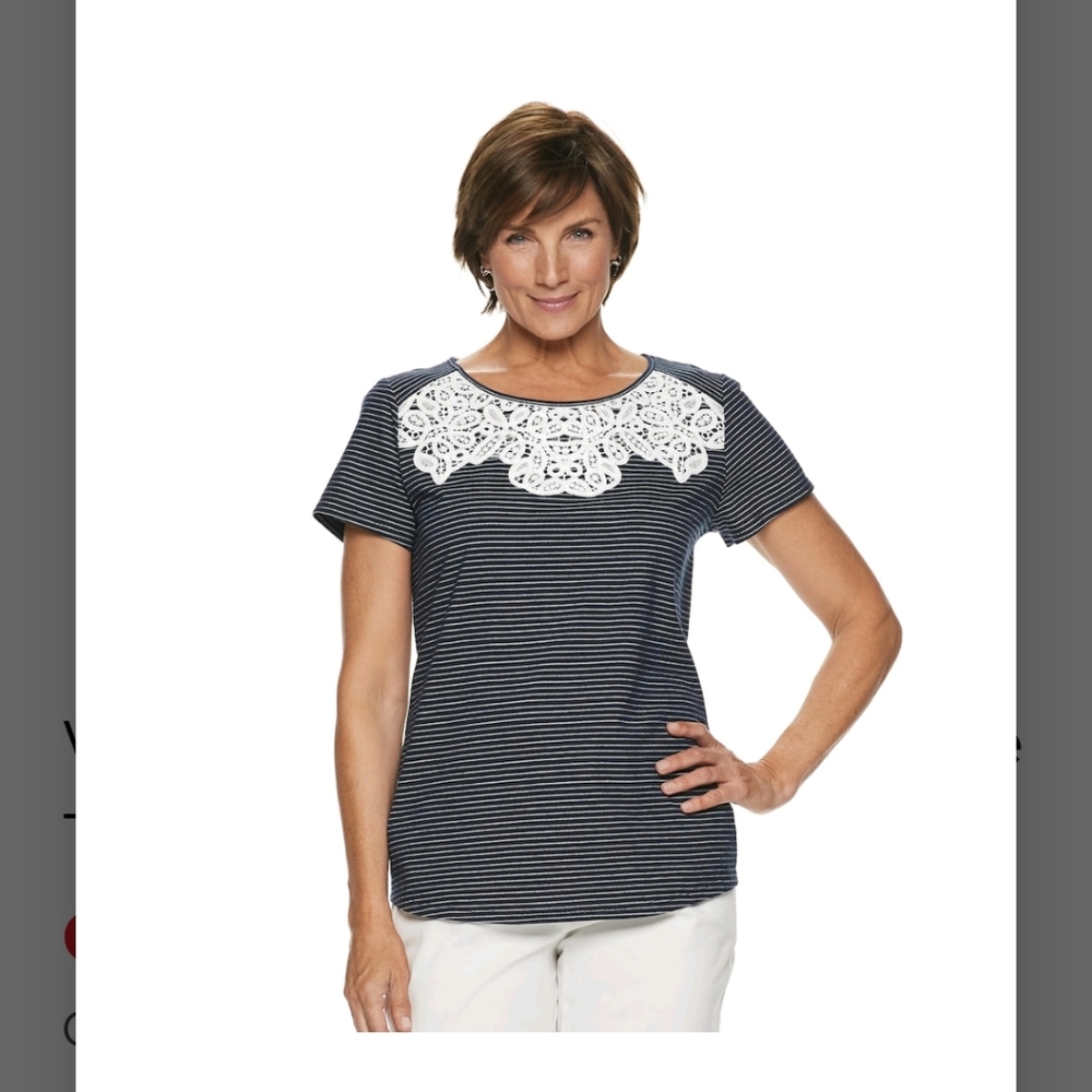 COPY - Croft & Barrow trim Lace Tee